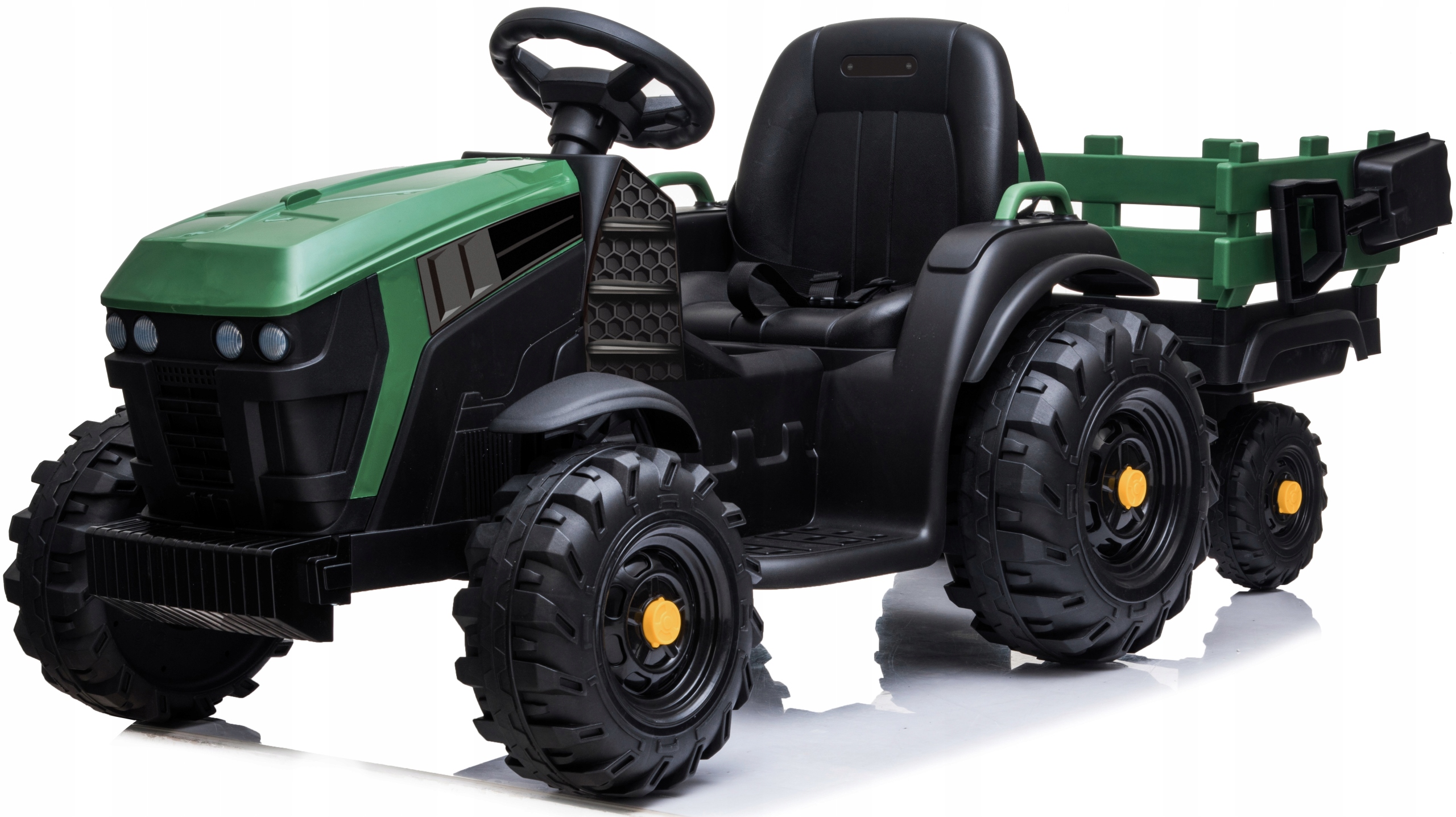 Traktor Na Akumulator Przyczepa Przyczepka Skóra Miękkie Koła Eva Pilot 12V