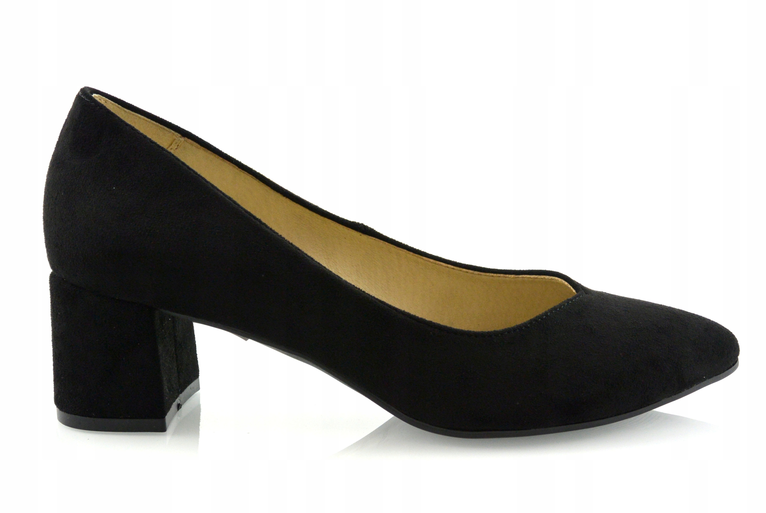 Černé Pohodlné Lodičky Na Nízkém Podpatku, velikost 40