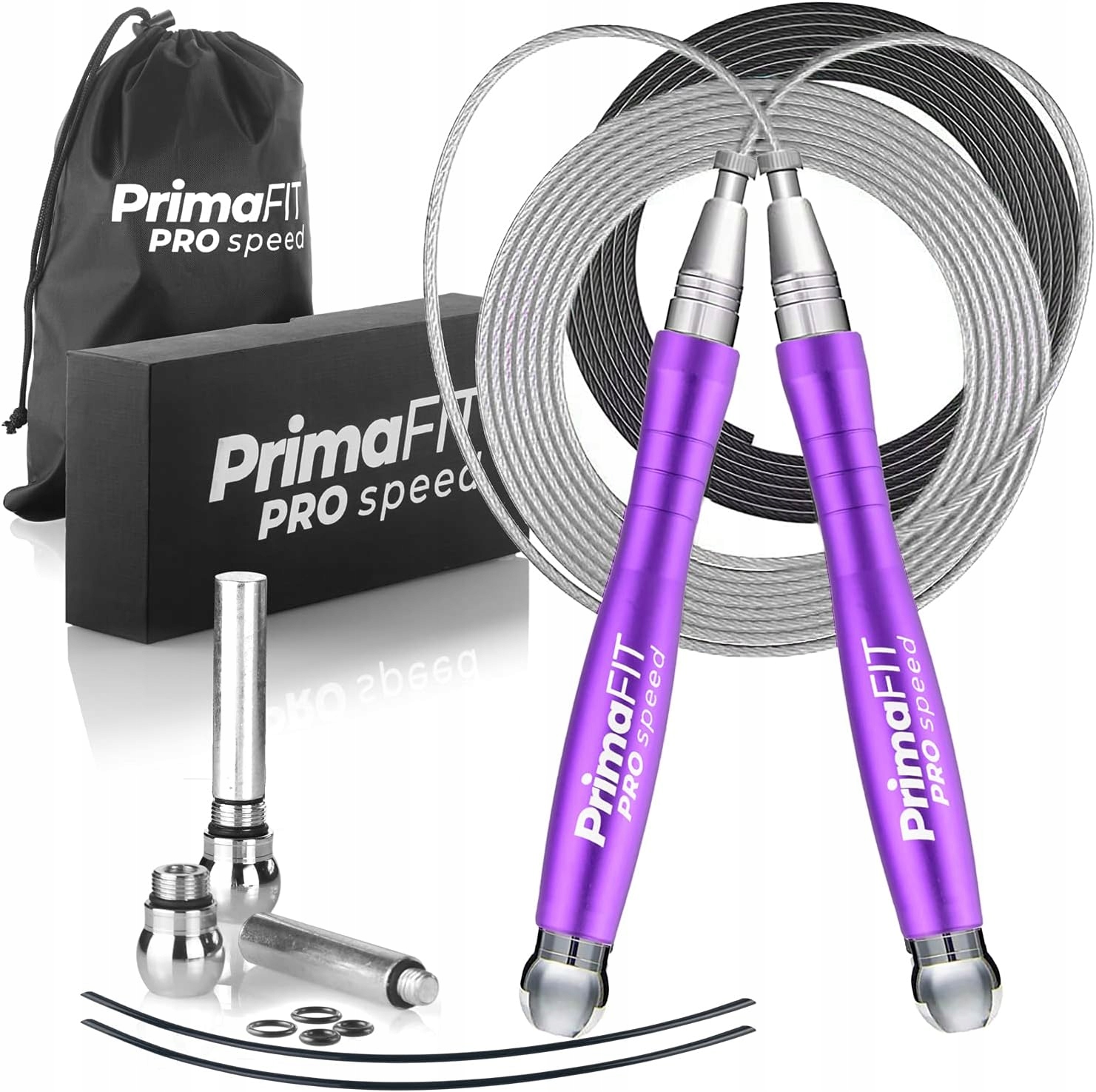 Skakanka PrimaFIT 300 cm odcienie szarości Fiolet (opis!)
