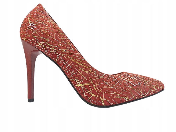 červeno zlaté elegantní avantgardní klasické lodičky Sala 38