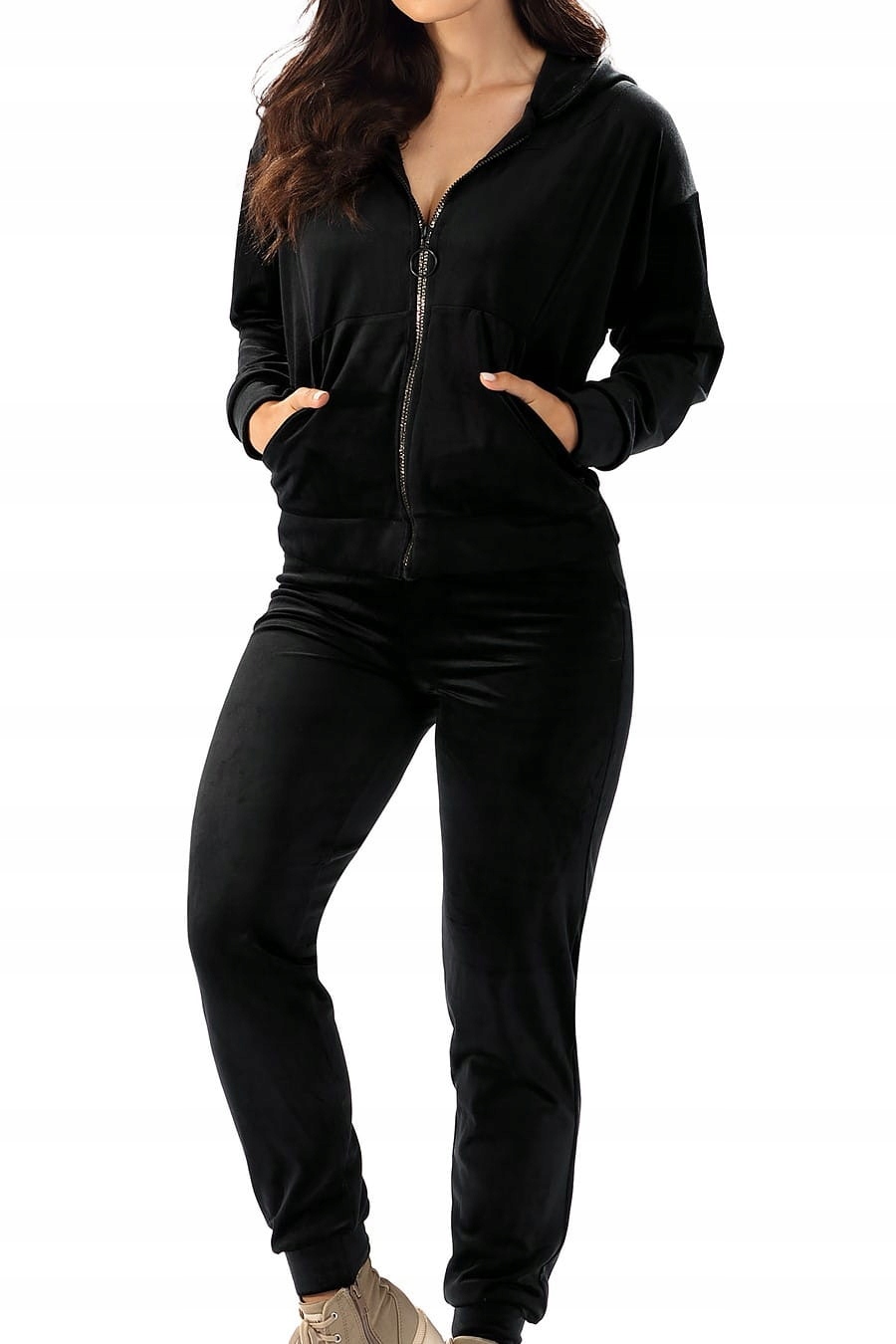 Teplákovka dámský velurový Hamana Leonardo černý [M]