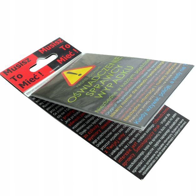 GOTOWE OŚWIADCZENIE SPRAWCY WYPADKU KOLIZJI DRUK