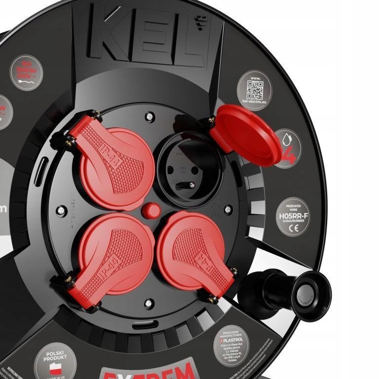 Przedłużacz bębnowy Extreme Line 4 gniazda z/u IP44 16A H05RR-F 3x2,5 /15m