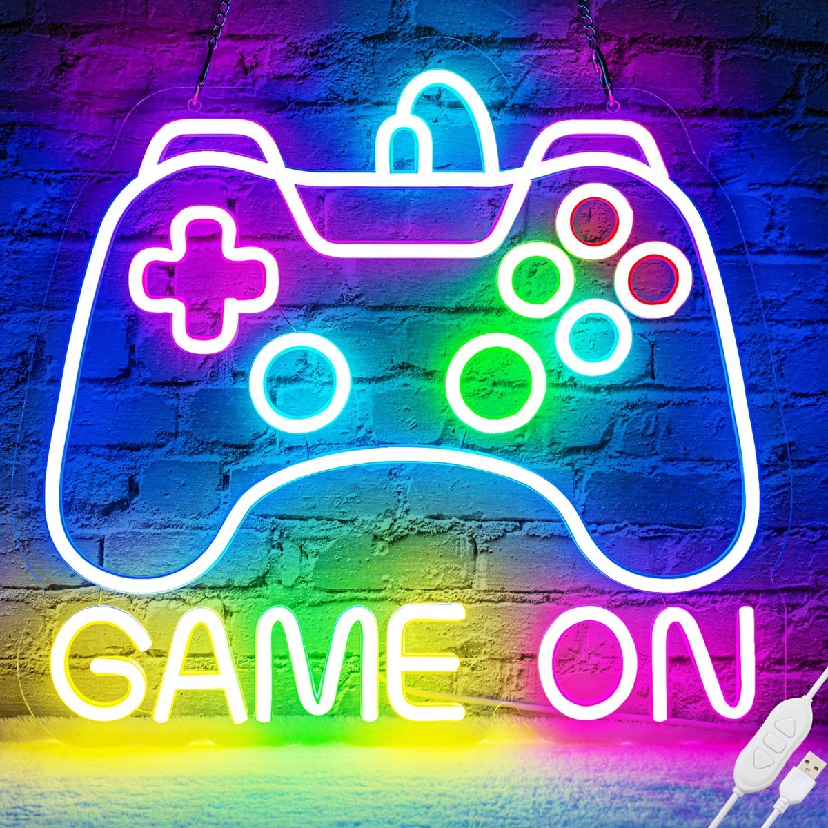Neon Led Dekorativní Gamepad Ozdoba Multicolor s stmívačem Usb