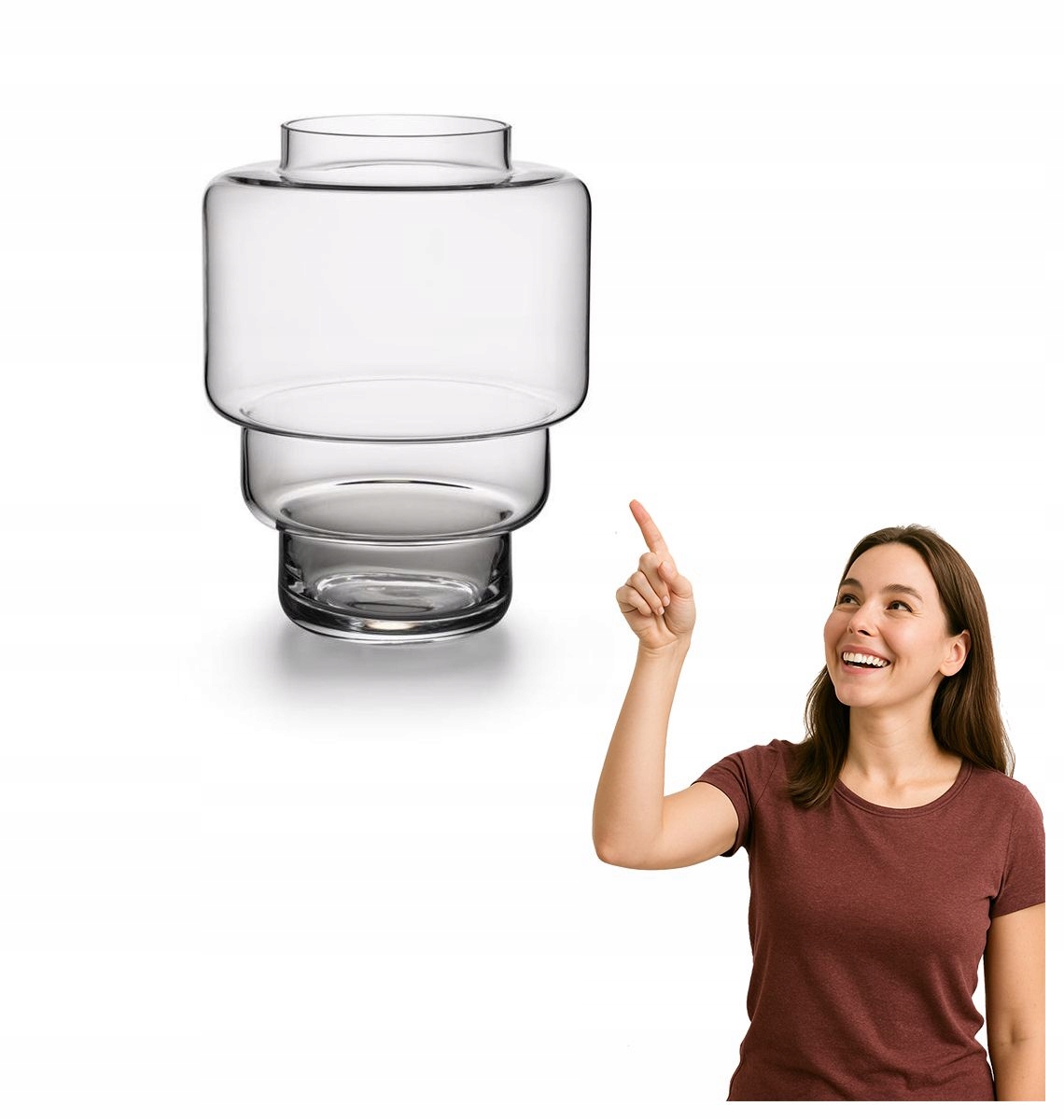 Váza 23 cm priehľadná Markslojd