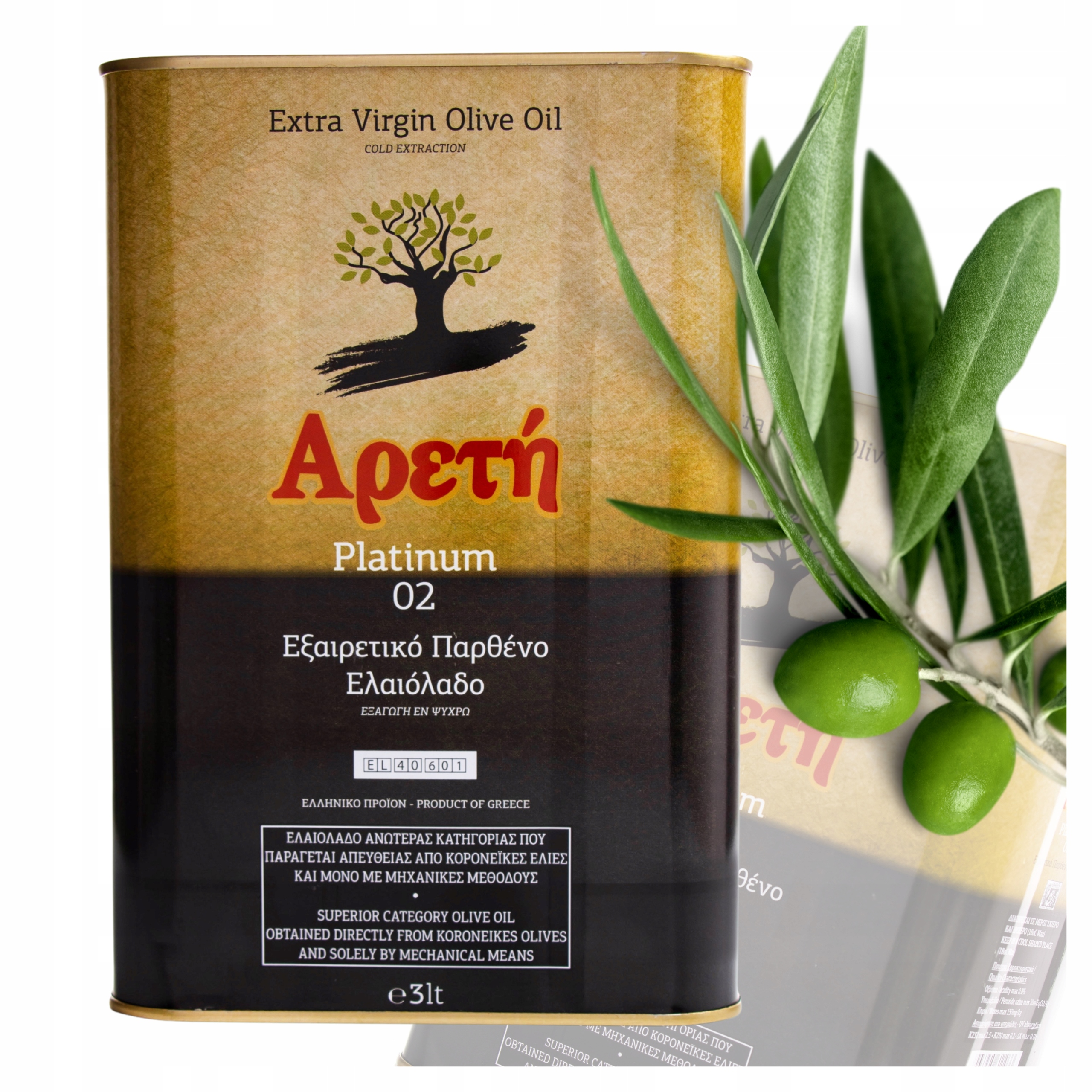 Extra Panenský Řecký Olivový Olej 3 L Areti Platinum Kalamata Koroneiki