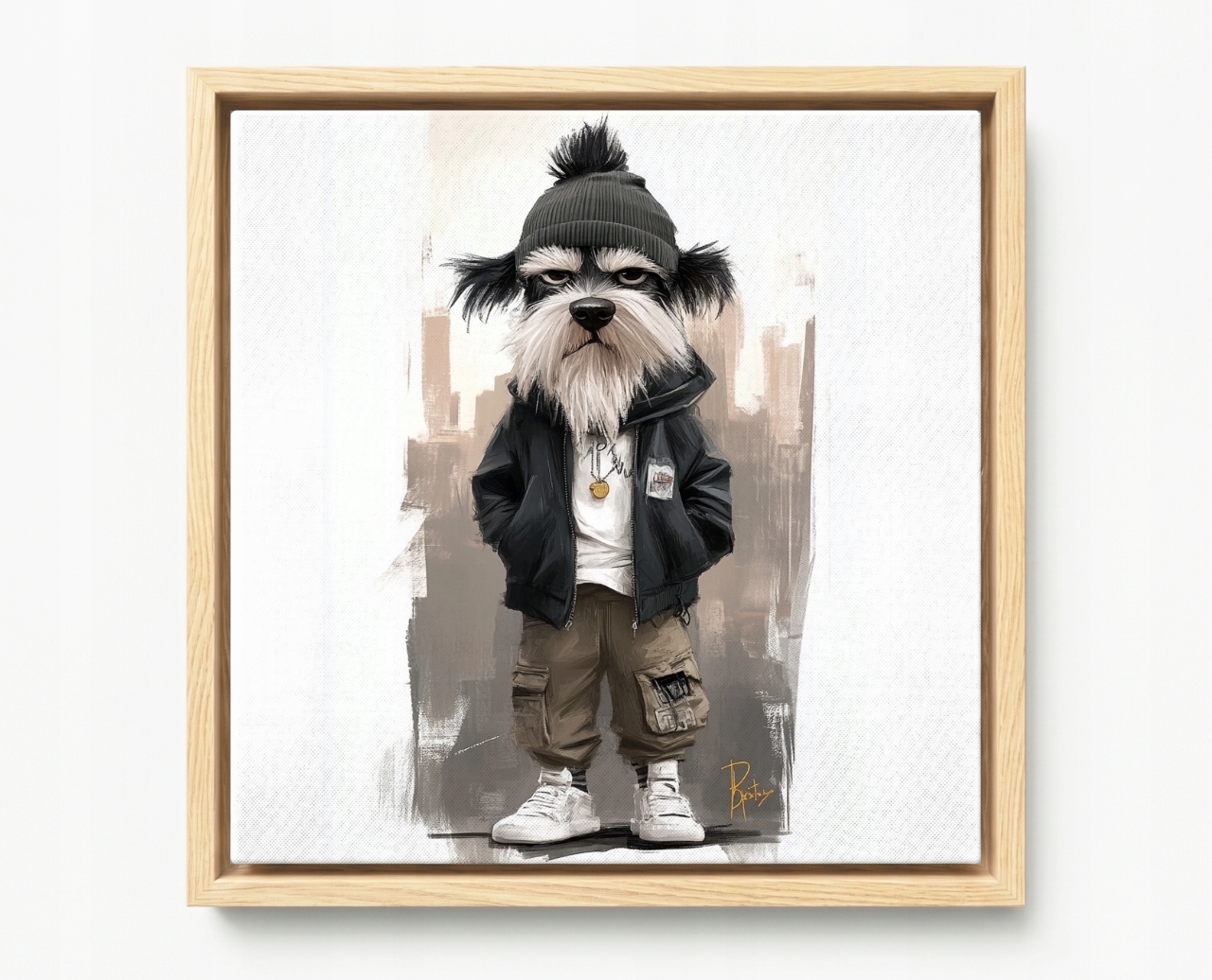 Obraz Rám Americký Box Pes Hip-hop Street Urban Gangster 40x40