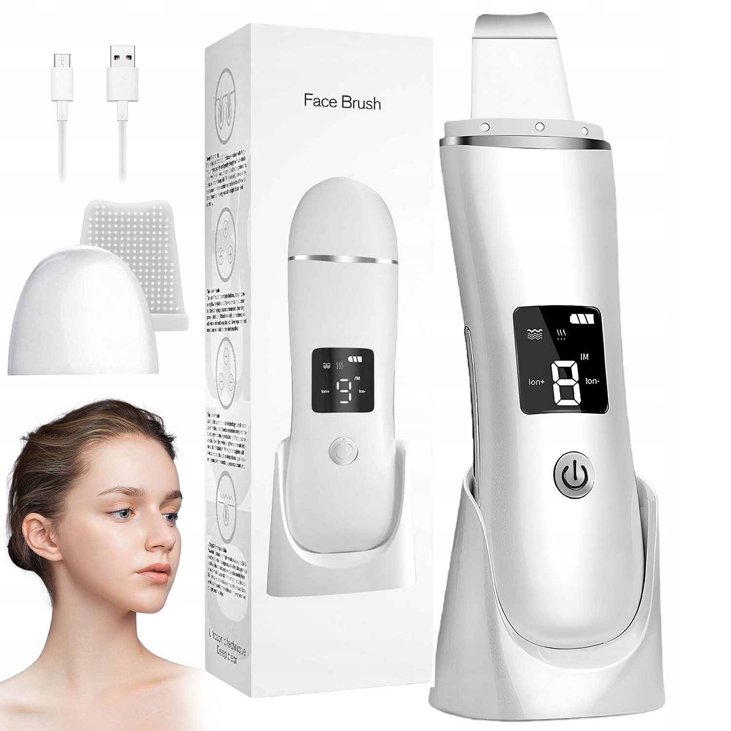 Bezdrátový Ultrazvukový Kavitační Peeling Na Obličej S 2× Hlavicí