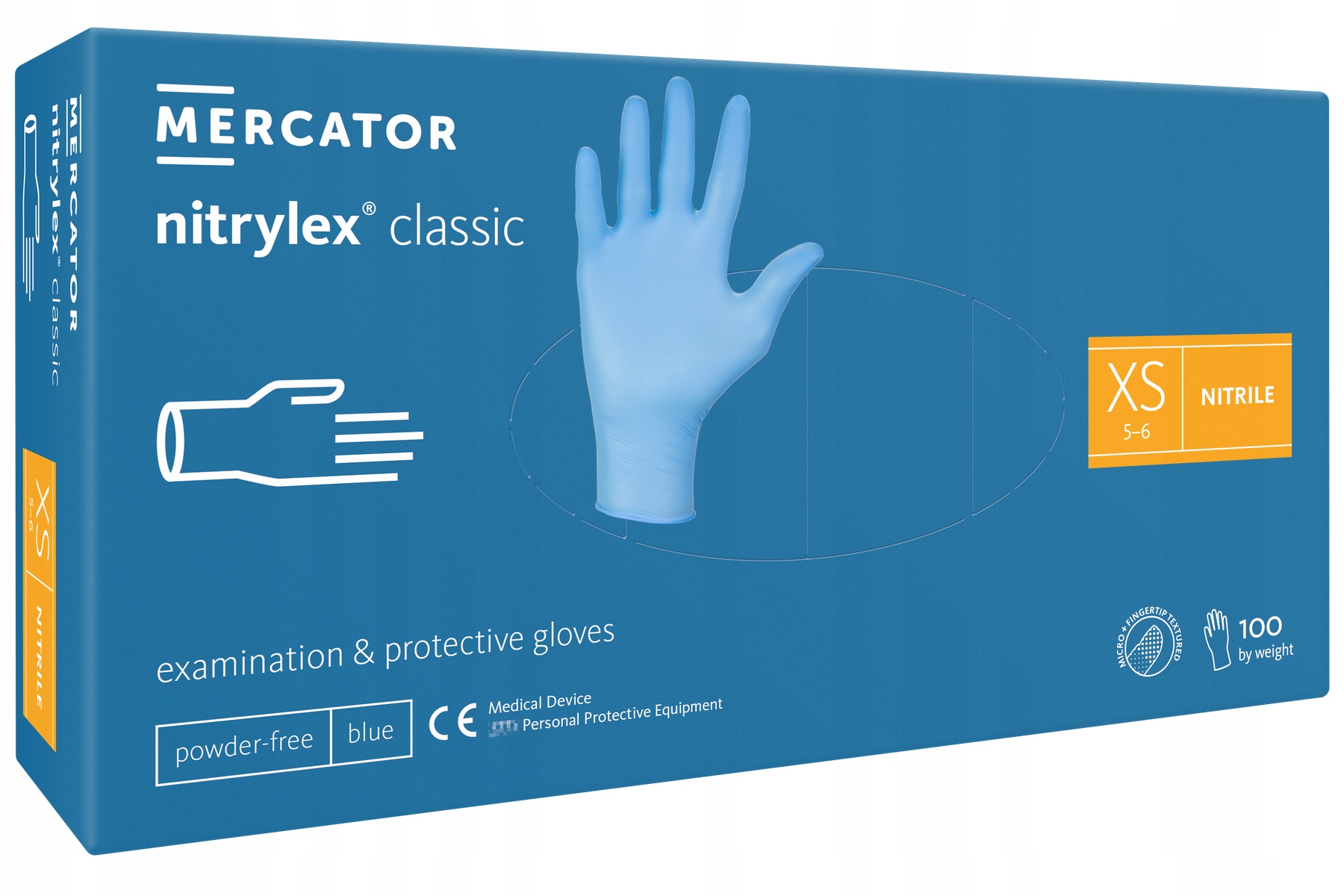 

Rękawice Rękawiczki Nitrylowe bezpudrowe Mercator