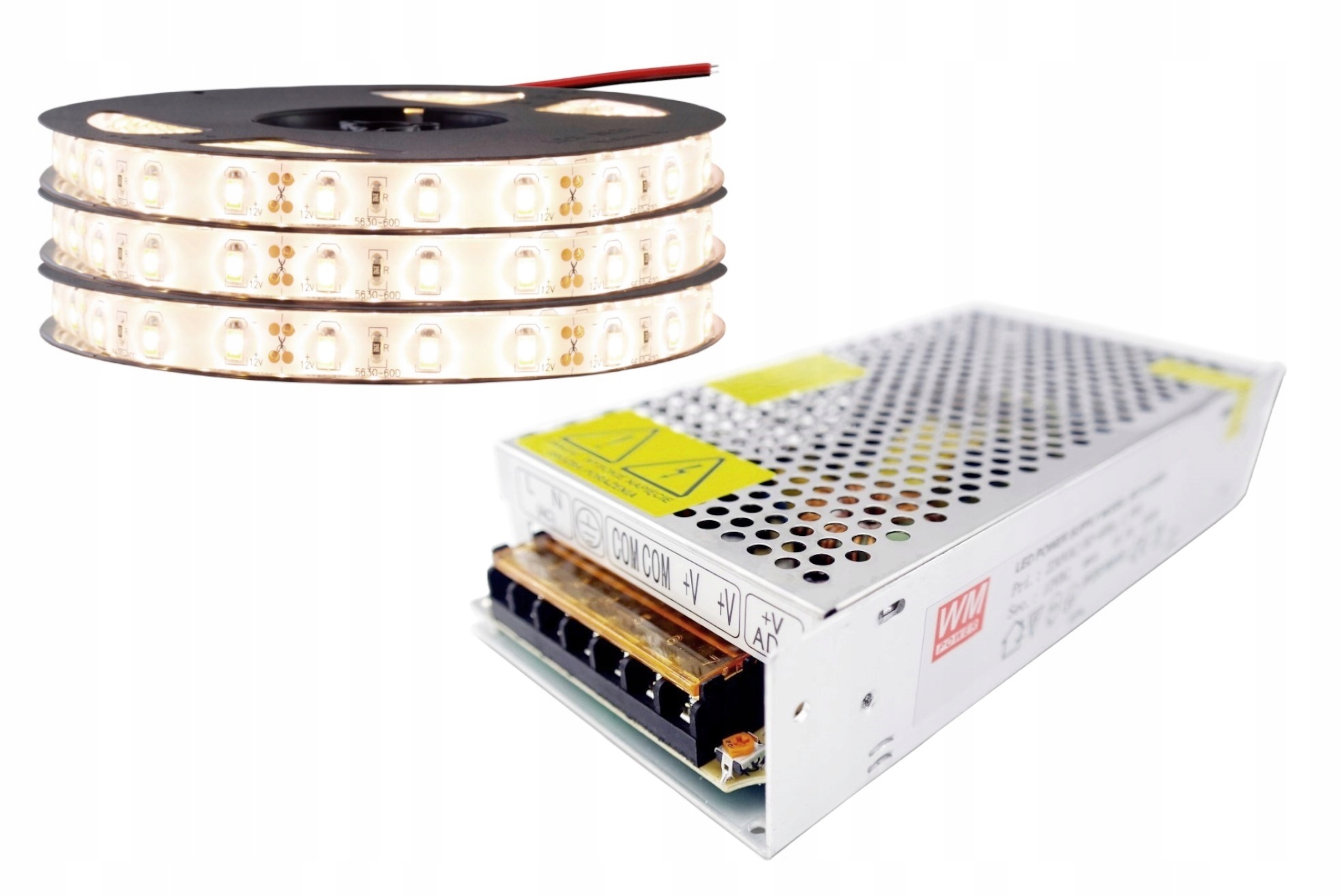 Set Led pásik 5630 vodotesný IP65 biely neutrálne osvetlenie 15 m