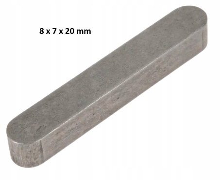 Klin wpust do kół pasowych półokrągły 8 x 7 x 20 mm