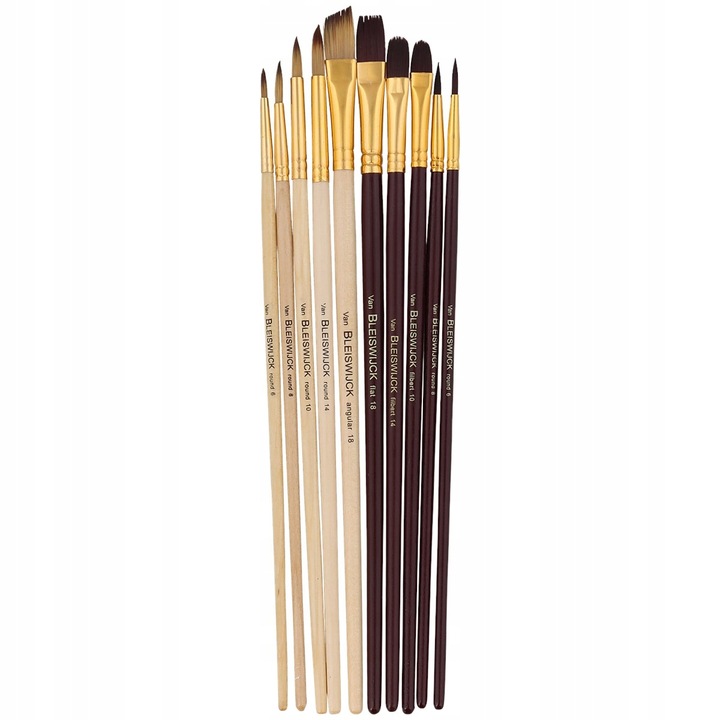 PĘDZLE MALARSKIE ARTYSTYCZNE PRECYZYJNE 10szt Bohater brak