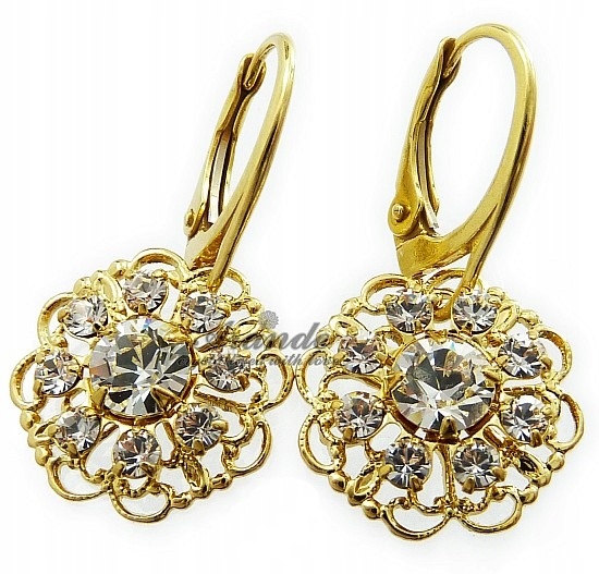 Krystaly Unikát Náušnice Flow Gold Zlaté Stříbro