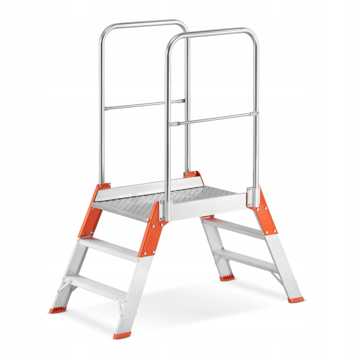 Hliníkový skladový Žebřík , oboustranná plošina , 3 stupně, 2,66 m Tuv