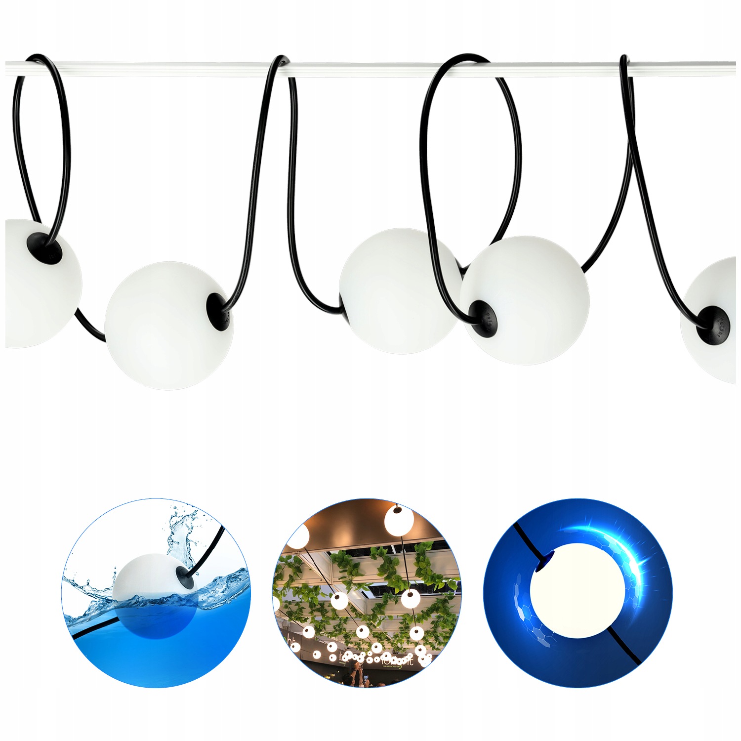Vánoční Led světla Šňůra Světelný řetěz 10 koulí Girlanda