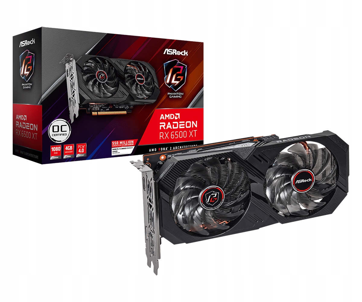 Karta graficzna ASRock Radeon Rx 6500 Xt Phantom Gaming D Oc 4GB GDDR6