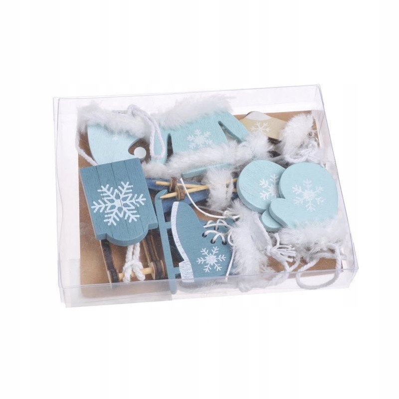 zawieszki drewniane 10el. ski box NIEBIESKIE | HDN-160621 — 2