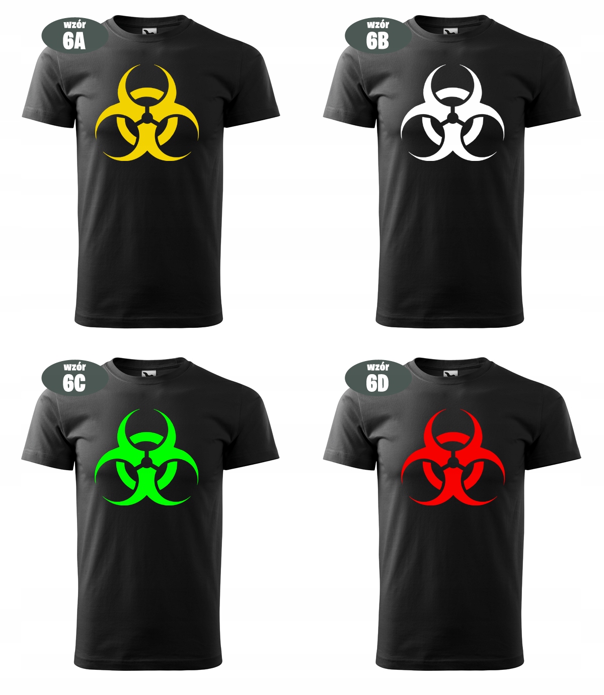 Koszulka RADIOACTIVE BIOHAZARD wiele wzorów S-XXL Kolor dominujący czarny
