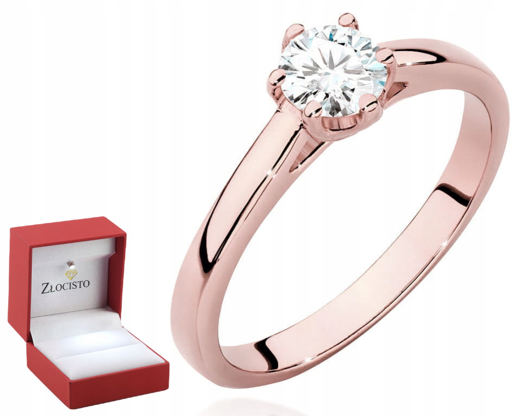 Růžové Zlato Prstýnek S Briliantem Gravírování 585 Bonus Dárek