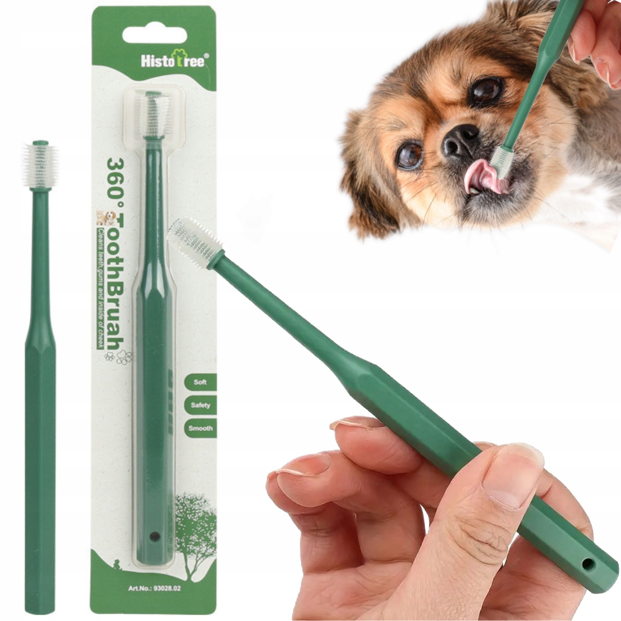 Szczoteczka do mycia zębów dla psa i kota 360 szczotka dla psów 1szt