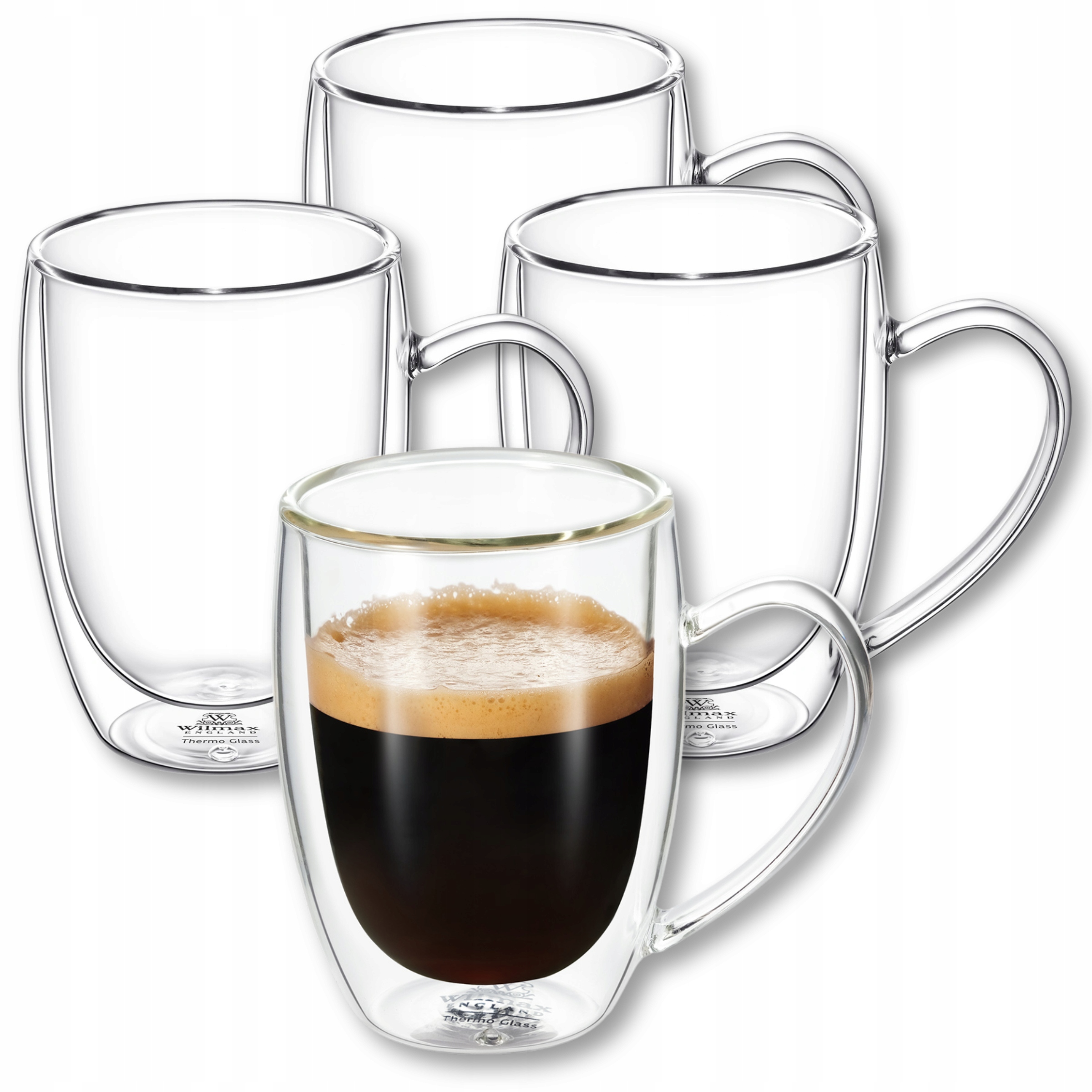 Sklenice Termohrnek na kávu a čaj s dvojitou stěnou Wilmax 250 ml