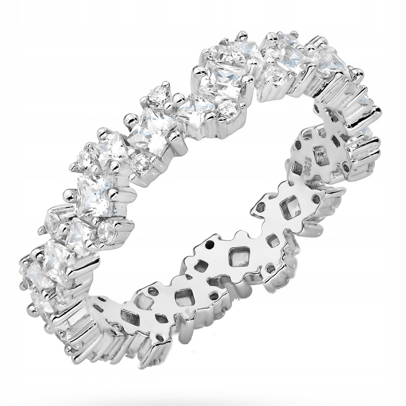 Stříbrný Prstýnek ryzost 925 Prsten Bílé Zirkony vel. 12