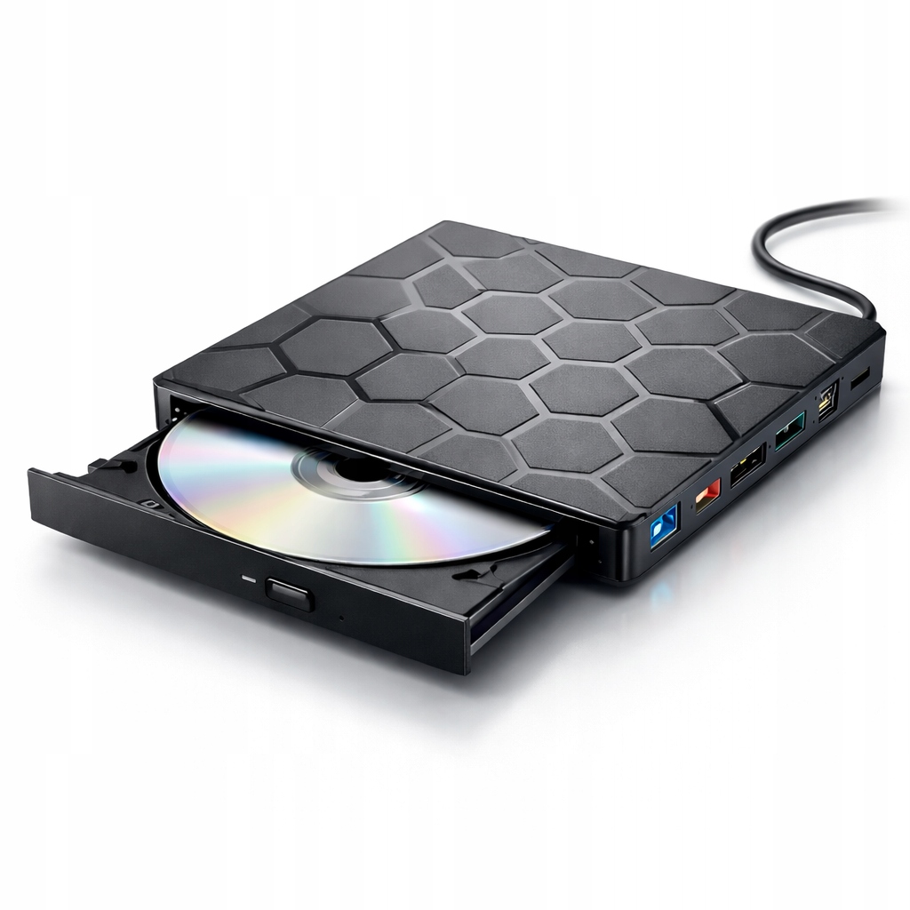 Externí DVD mechanika CD Usb-c 3.0 8v1 hubová nahrávačka pro notebook Přehrávač