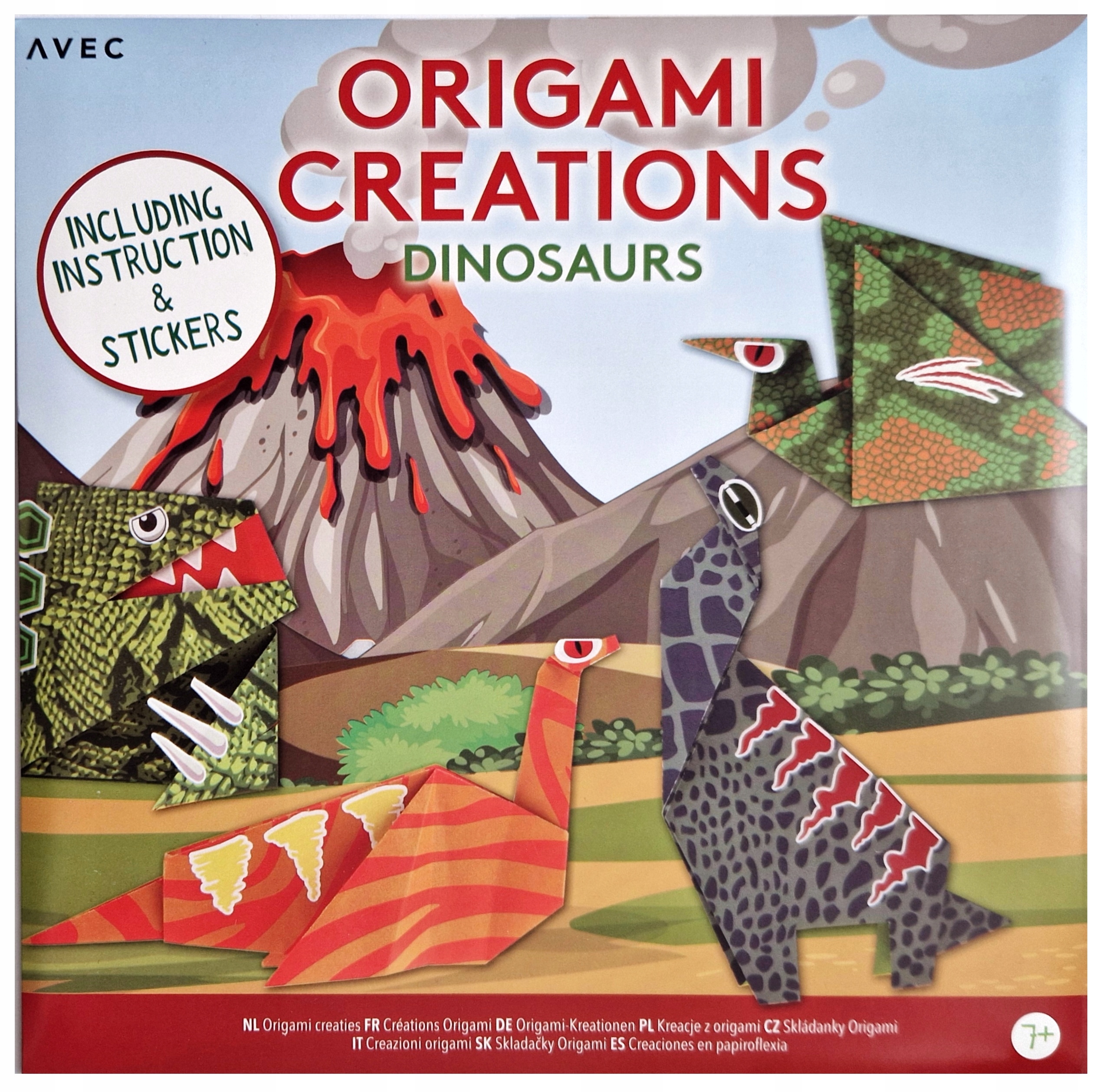 

Zestaw Kreatywny Origami Z Naklejkami Dinozaury