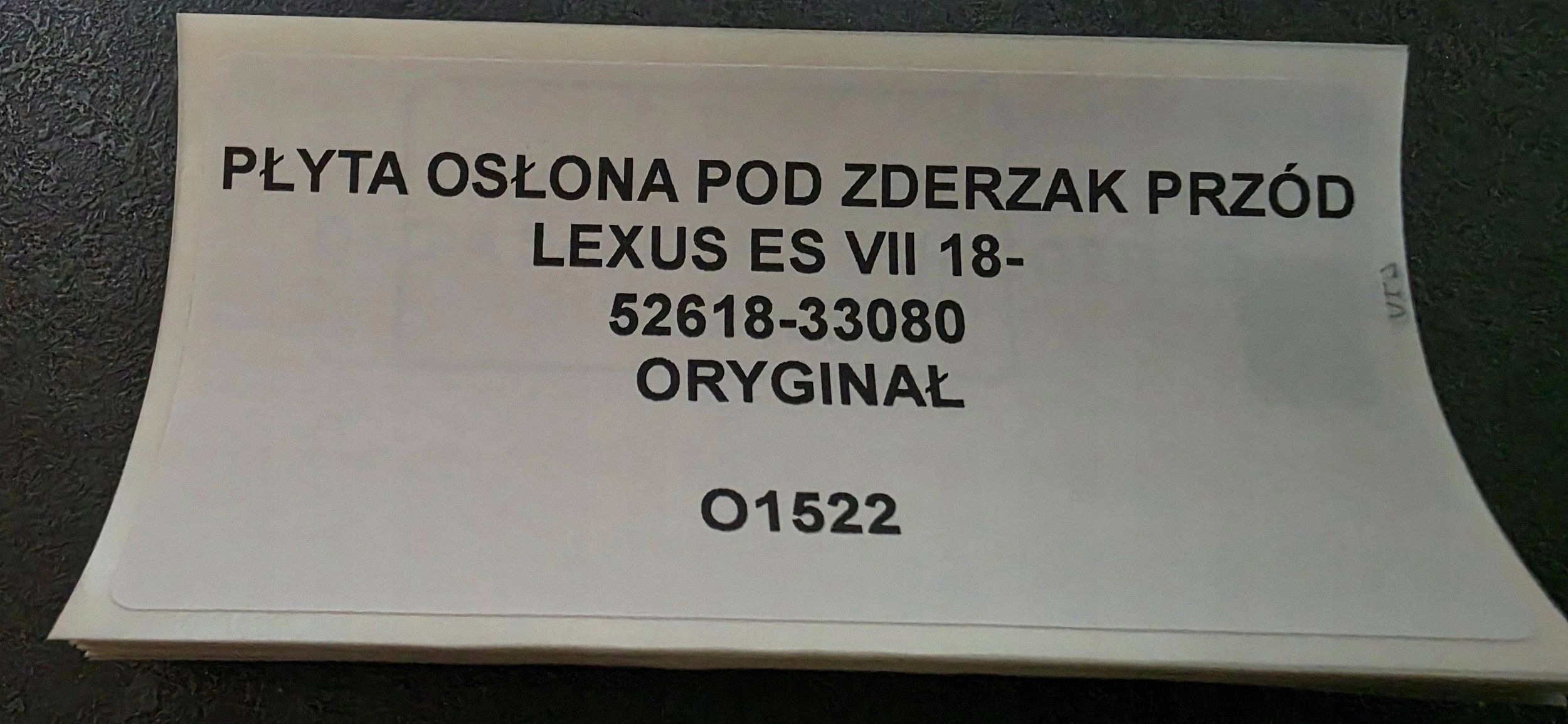 cover cover below bumper front LEXUS ES VII 18- original 52618-33080