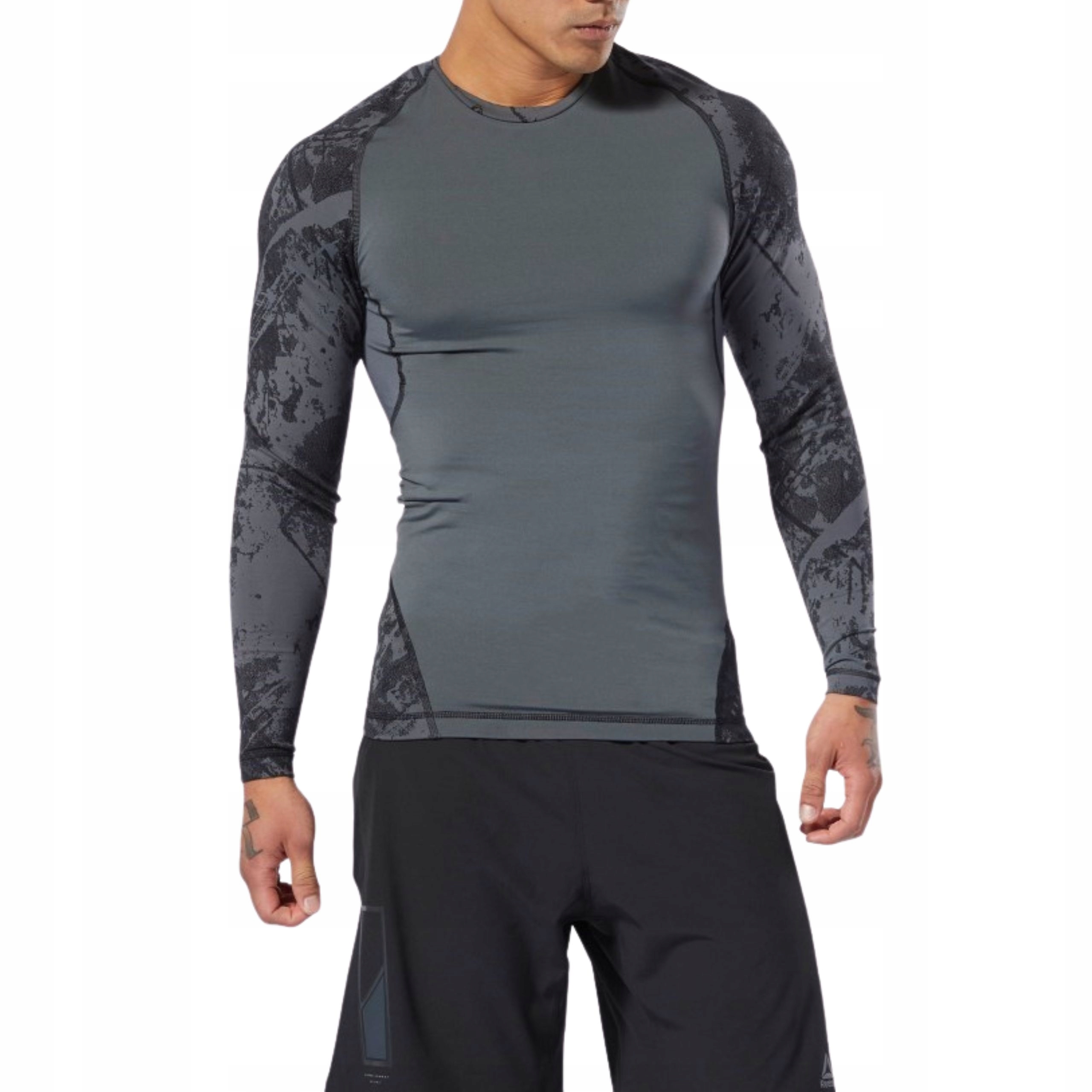 Męska bluzka treningowa szara Reebok Combat Jacquard Rash Guard M