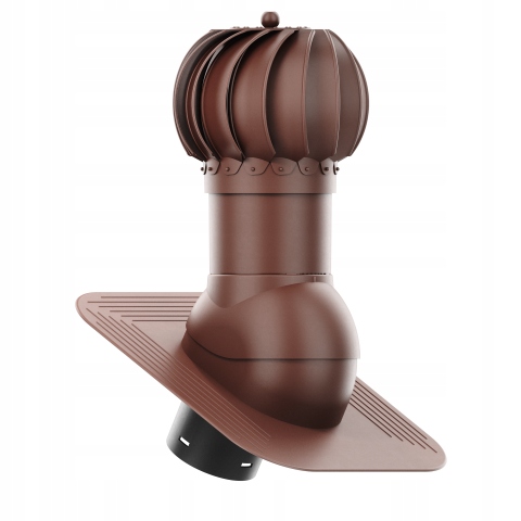 Větrací komín Otočný kulatý fi125 pod asfaltový šindel/pape Bronz 8017