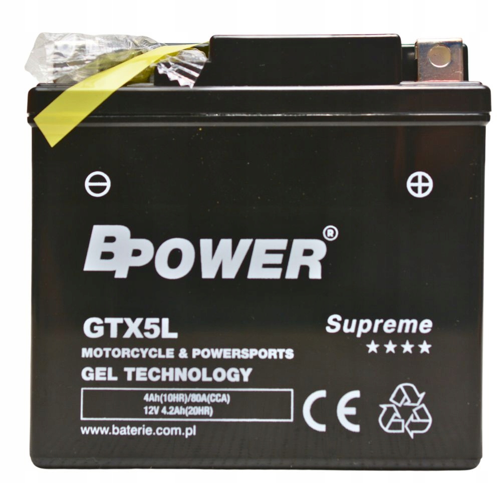 BPower Supreme Gel GTX5L 12V 4Ah 80A YTX5L ETX5L