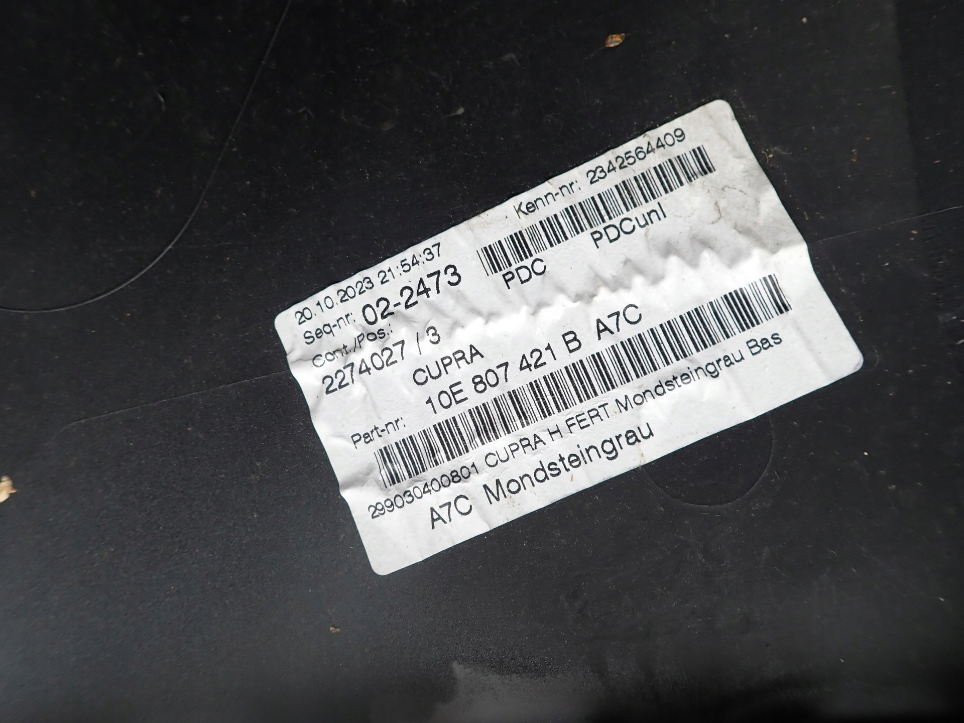 bumper rear part rear CUPRA BORN 10E K11 2021