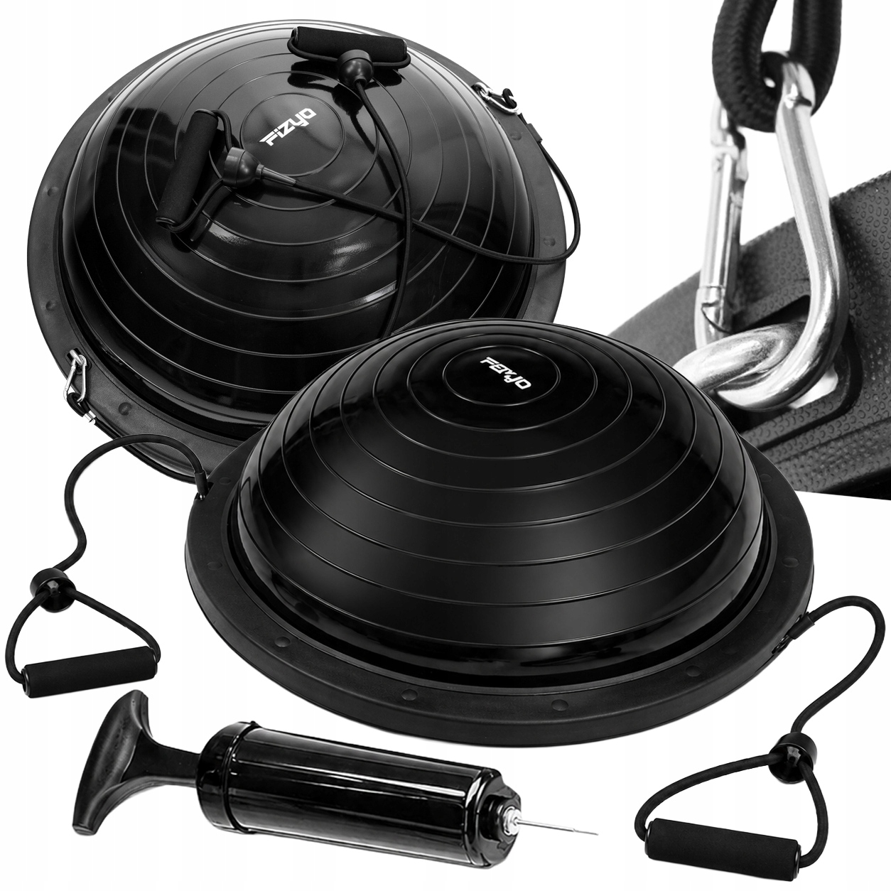 Balanční platforma pro míč 58 cm, oboustranná pumpa, expandéry