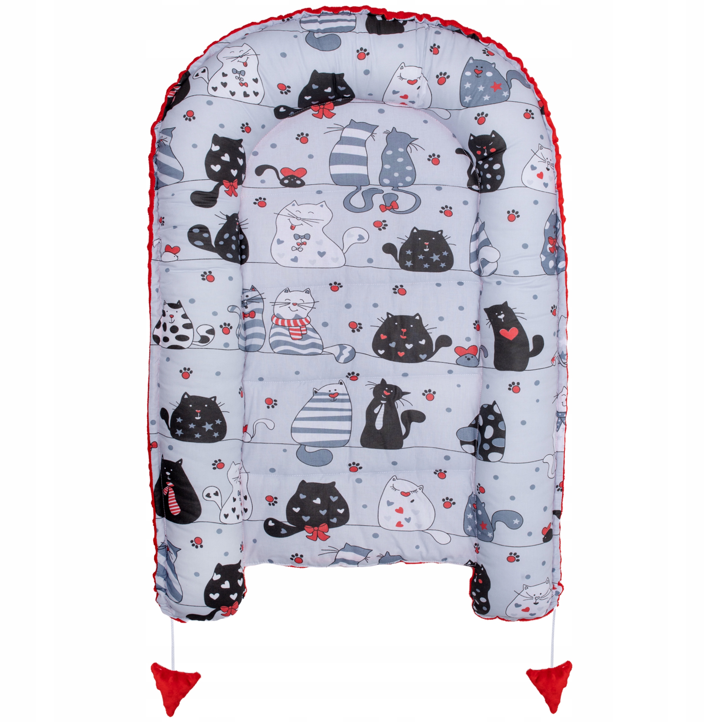 Kokon niemowlęcy zestaw 5w1 106+minky czerwony Materiał bawełna