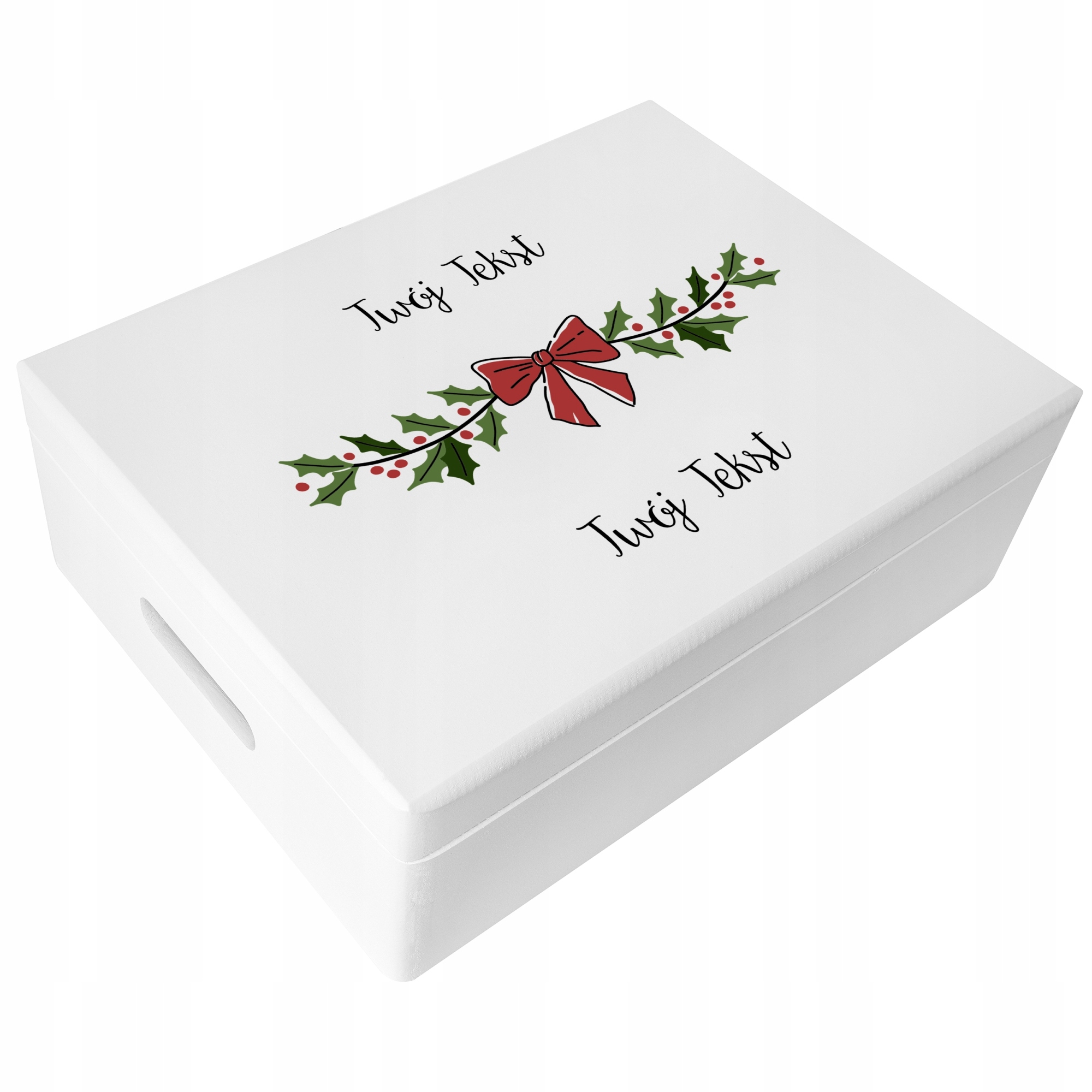 Krabička vánoční dárek s vlastním textem přání Vánoce 40x30