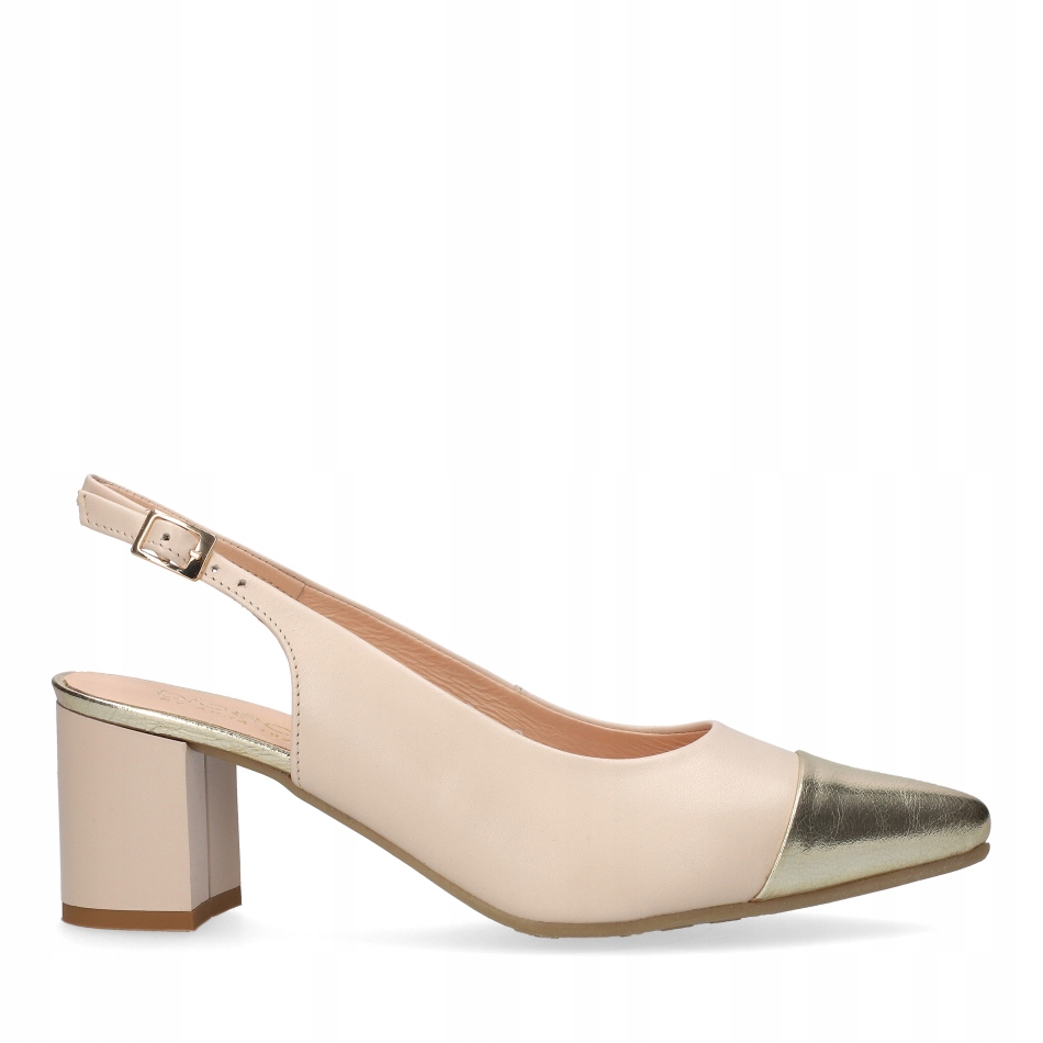 Boty Bioeco by Arka 4208 béžová-zlatá, komfort bez paty, lícová kůže VEL.37