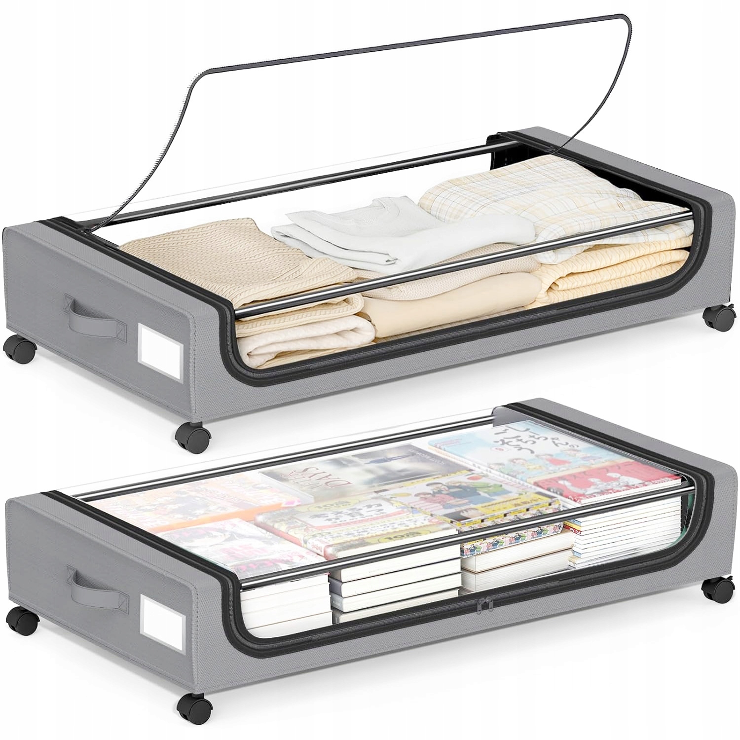 Pouzdro Organizér Pod Postel Na Oblečení Povlečení Taška Deka S Kolečky 2 Ks