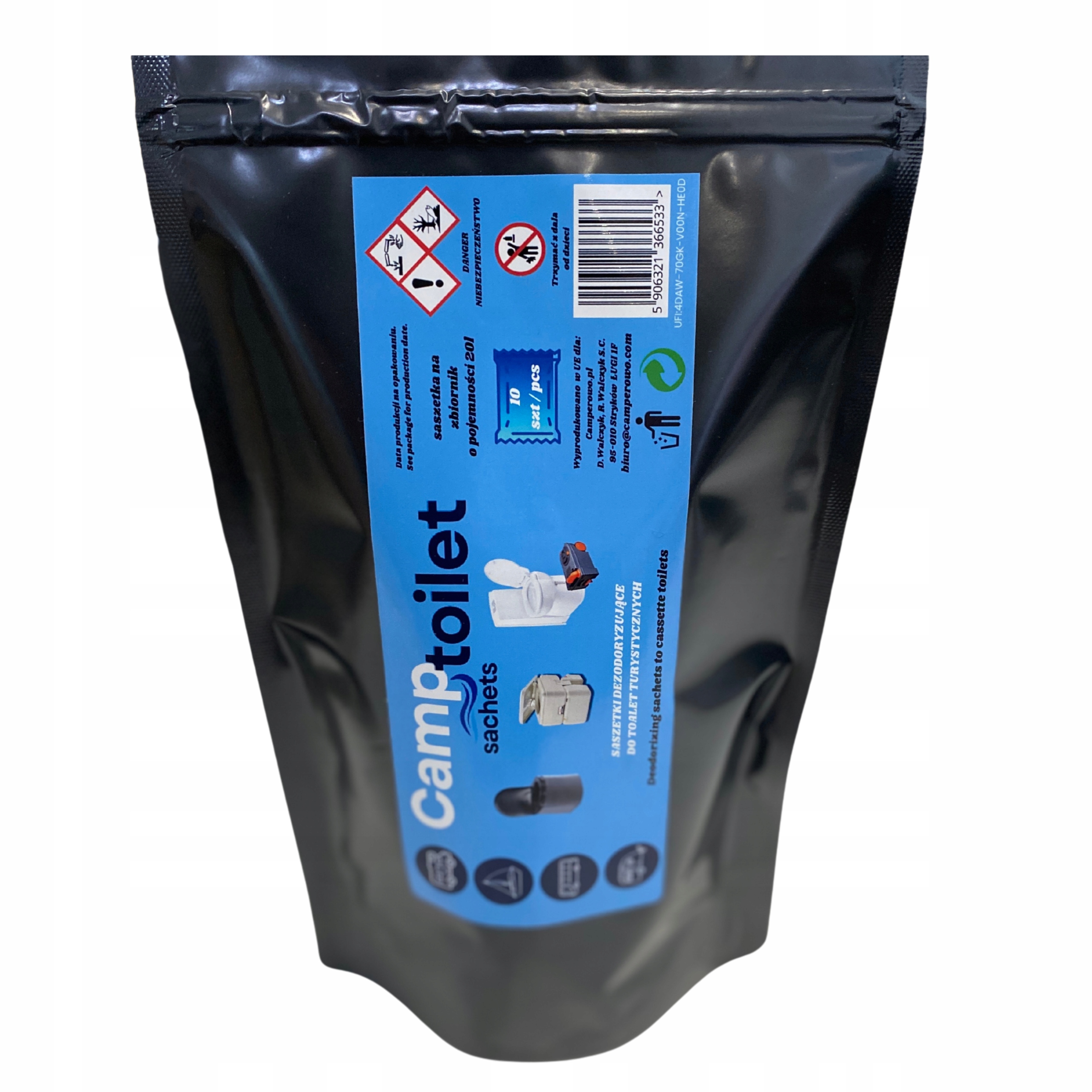 Saszetki kapsułki toalet turystycznych chemicznych Camptoilet 10SZT BUBBLE Marka bez marki