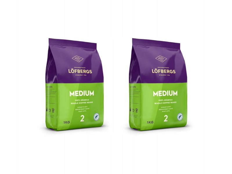 Kawa ziarnista Löfbergs Medium Roast Arabica 2 x 1 kg