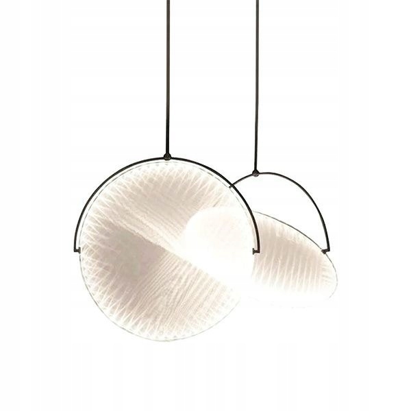 Moderná závesná lampa Led Ring čierna biela otočná 37 cm do obývačky