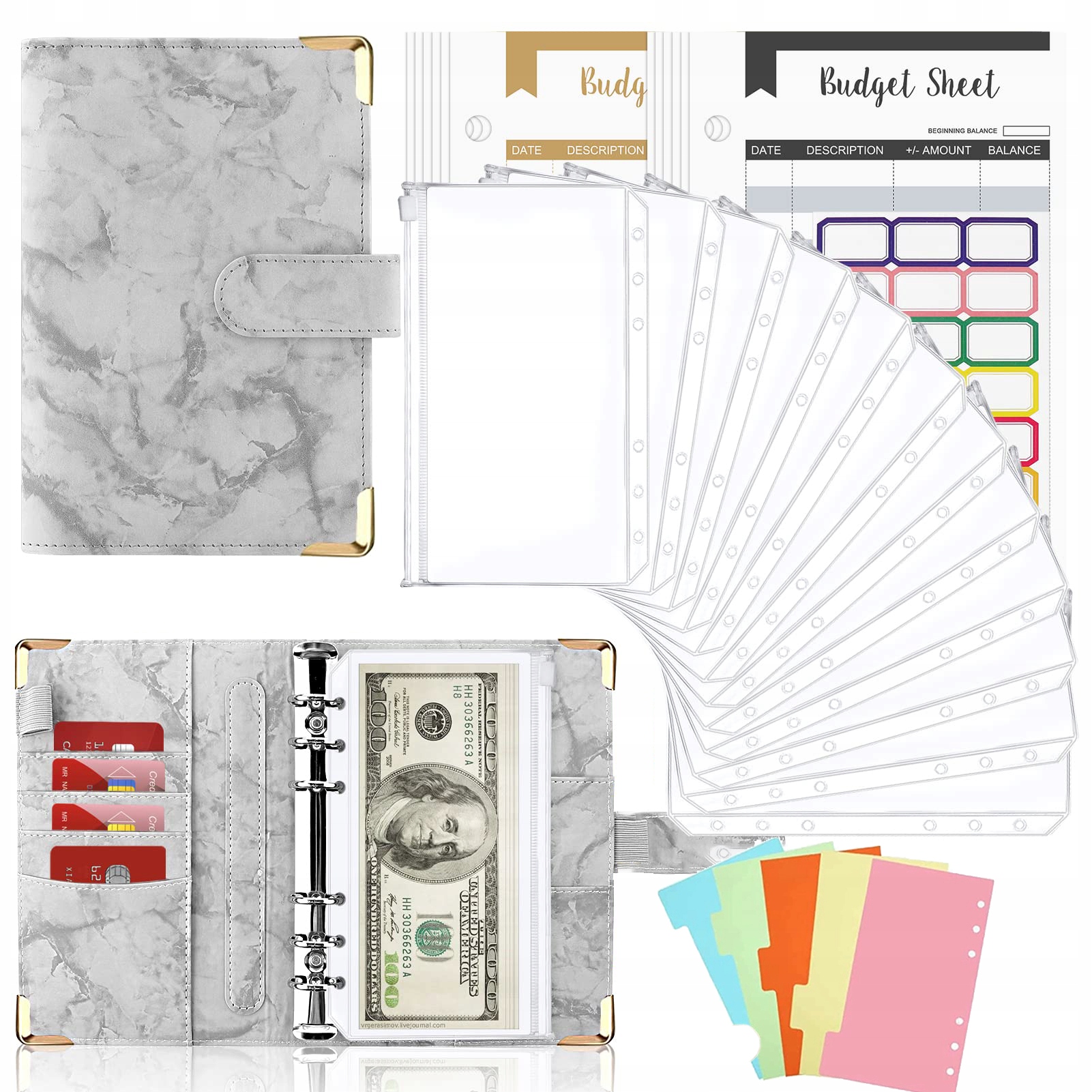 

Zestaw Kieszeń na Segregator budżetowy A6 z Pu