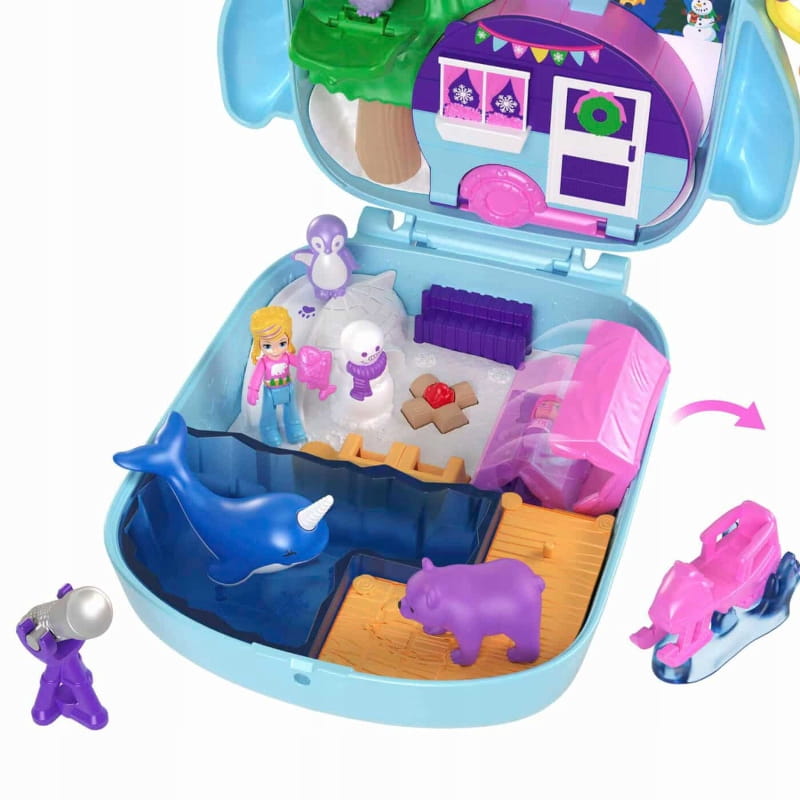 POLLY POCKET KOMPAKTOWA TOREBKA SOWA PIŻAMA PARTY ZESTAW Z AKCESORIAMI Marka Mattel