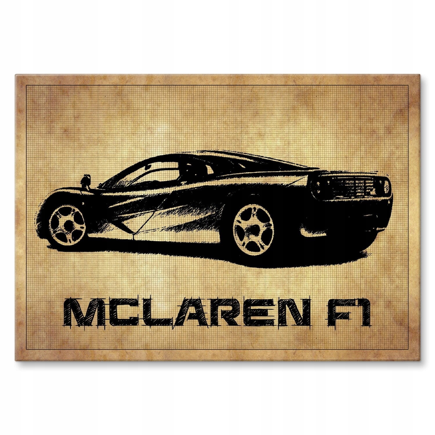 Kovový Plech Velký Dárek Dekorace Obraz A'la Skica Auto Mclaren F1