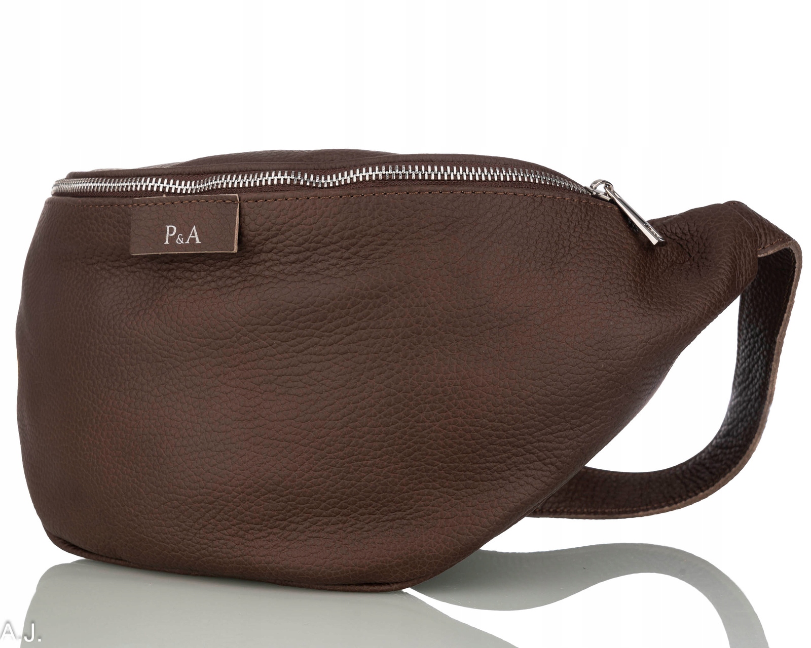 Dámská kožená ledvinka velká crossbody kabelka z kůže na boky prostorná