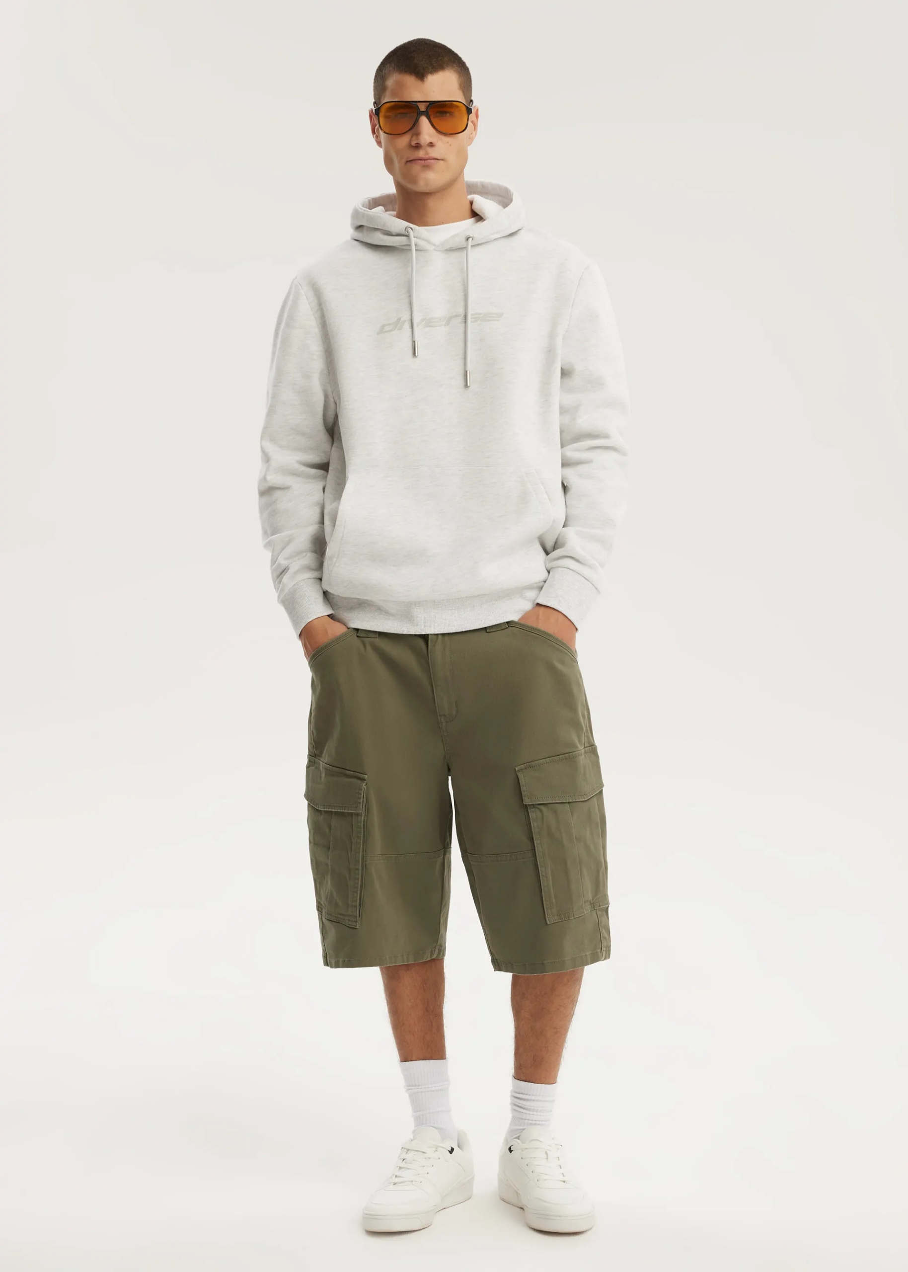 Bluza męska z kapturem Diverse Rock 262 Biały Melanż L