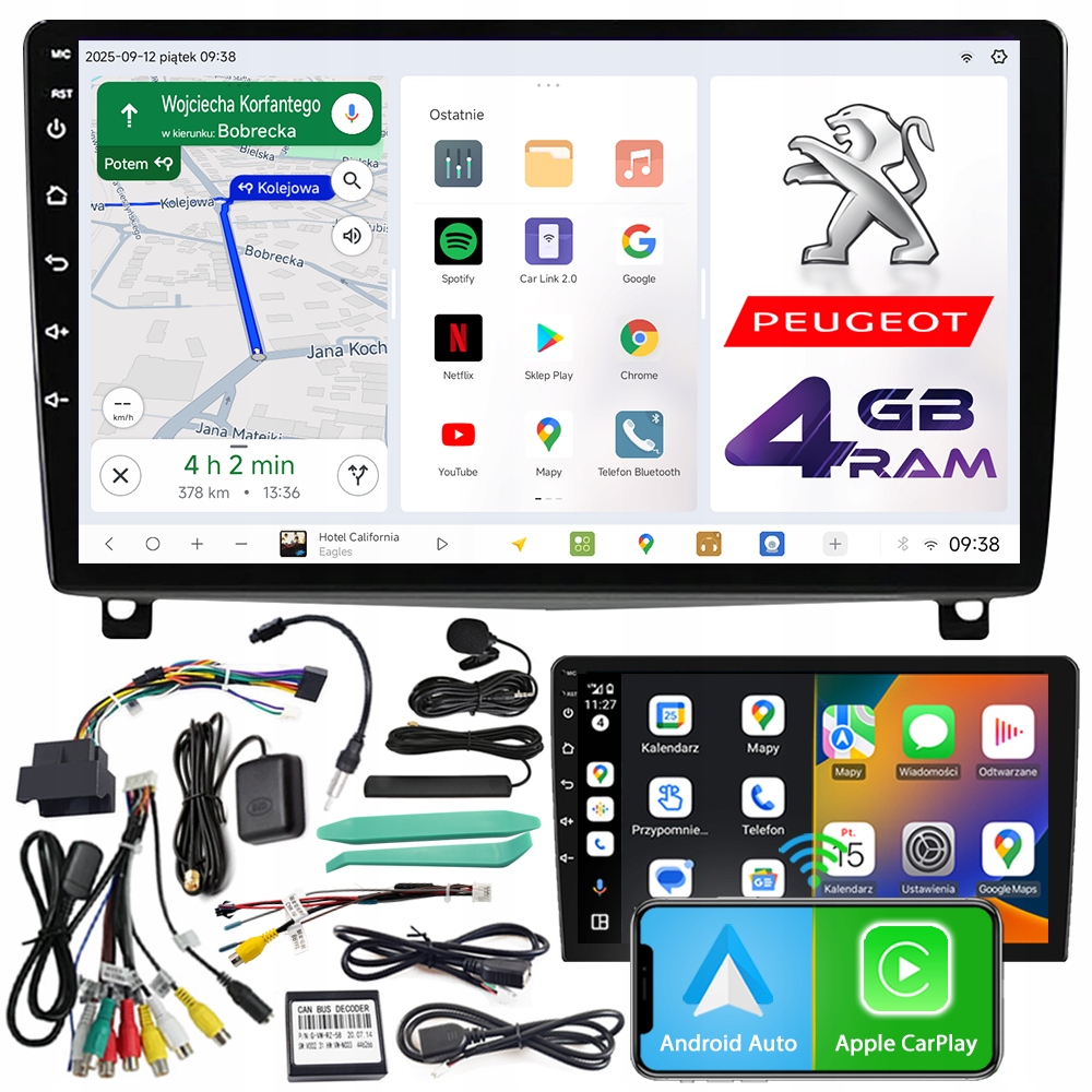 Autorádio Ncs D9 Peugeot 407 2004-2011 Android Navigace 4GB Lte