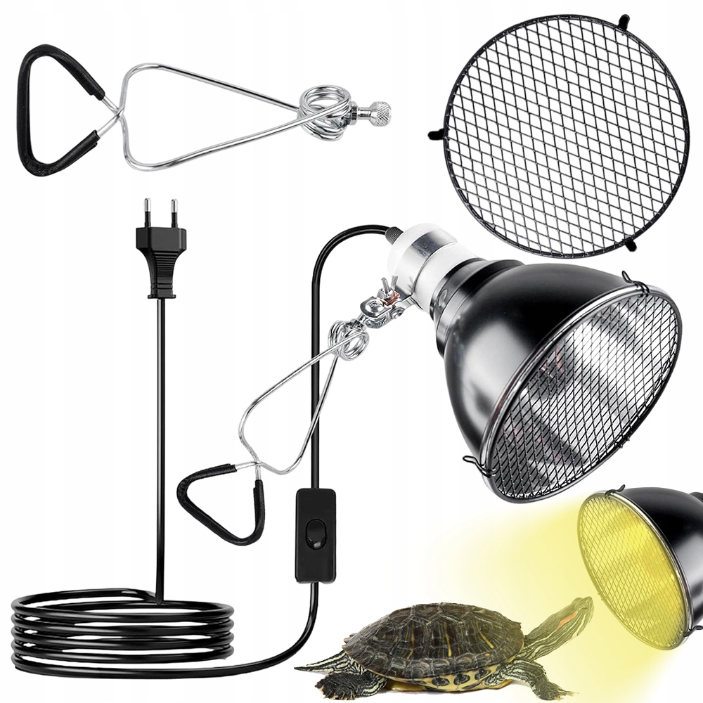 Levně Topná Lampa Pro Plazy 360° S Odrazem Tepla V Černé Barvě