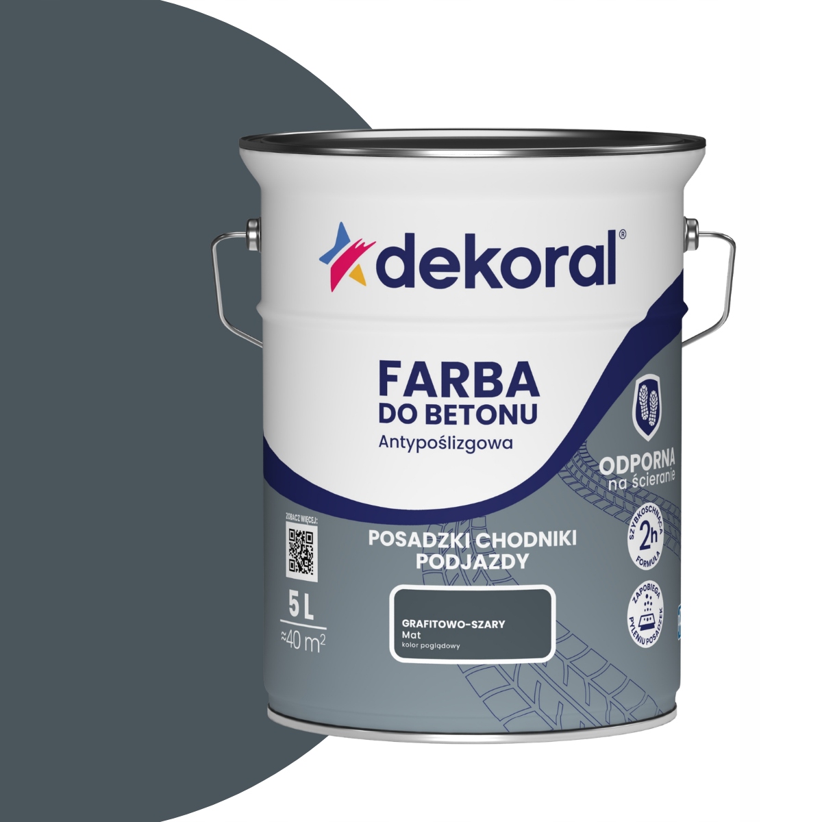 Dekoral Akrylit B Barva na Betonu Protiskluzová 5L Grafitově Šedá