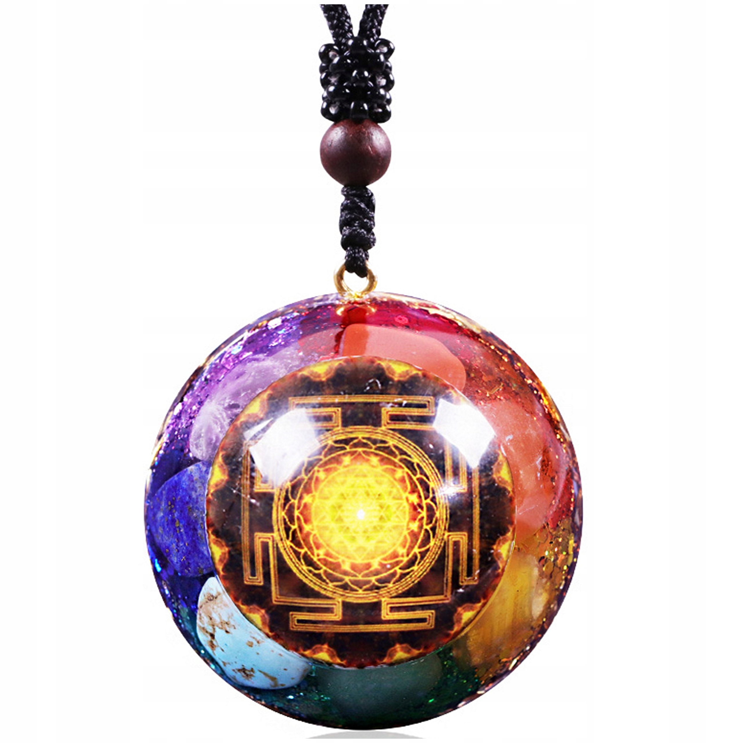 Naszyjnik Orgonit Wisiorek Naturalne Kamienie Lazuryt Turkus